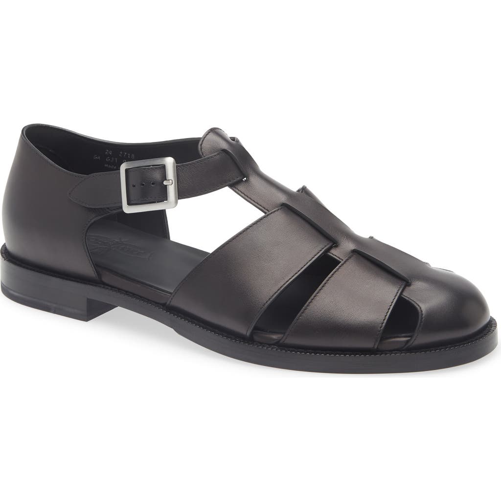 Jm Weston Leather Sandals In Black