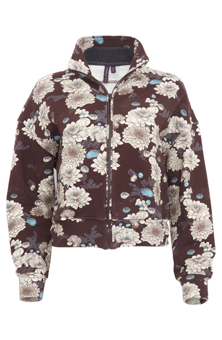 Lords of Harlech June Brushed Knit Crop Jacket, Main, color, Serious Floral Black