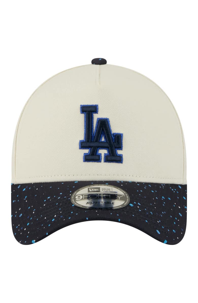 New Era Men's New Era  Cream Los Angeles Dodgers Speckle A-Frame 9FORTY Adjustable Hat, Alternate, color, 