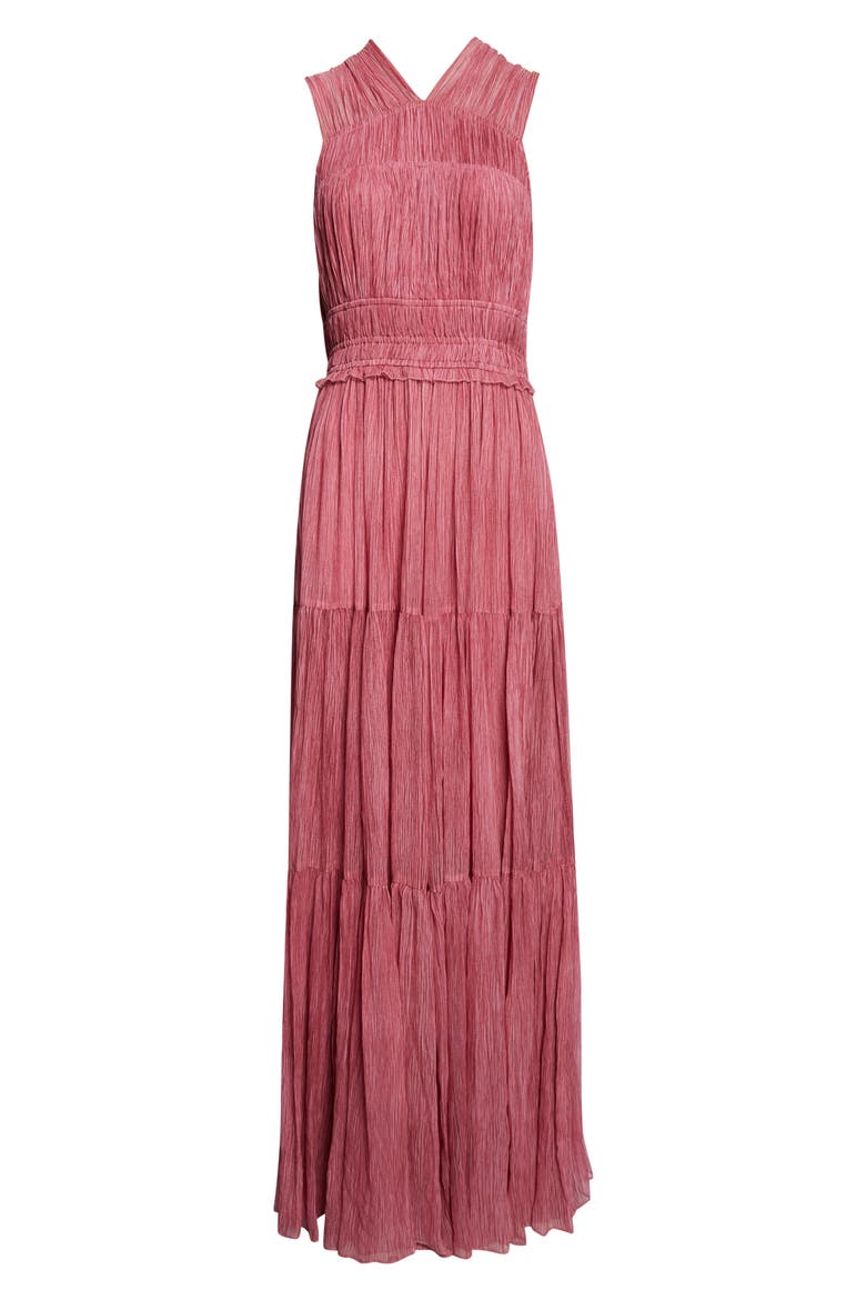 Freesia Chiffon Open Back Gown, Alternate, color, AMARANTHUS
