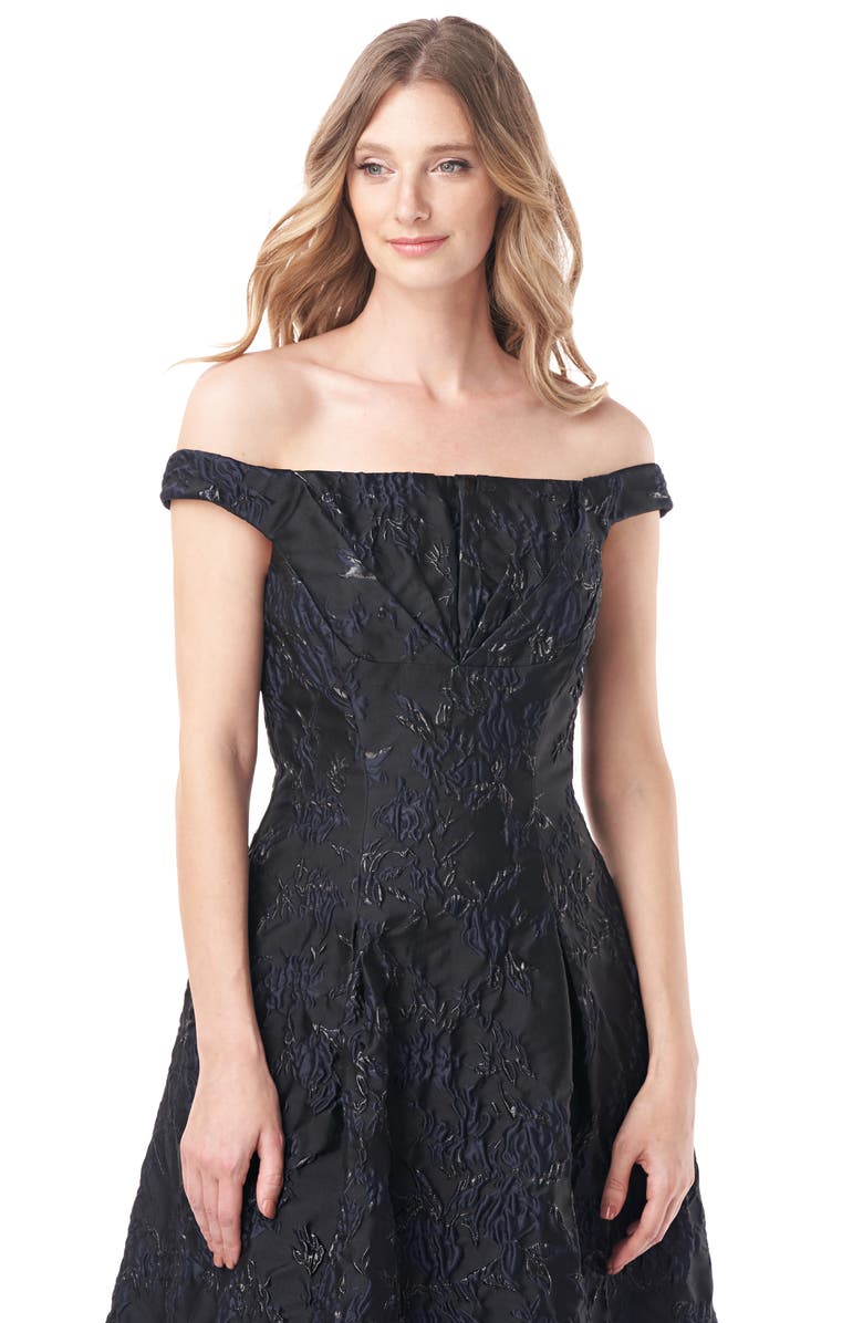 Kay Unger Carina Metallic Floral Brocade Cocktail Dress, Alternate, color,