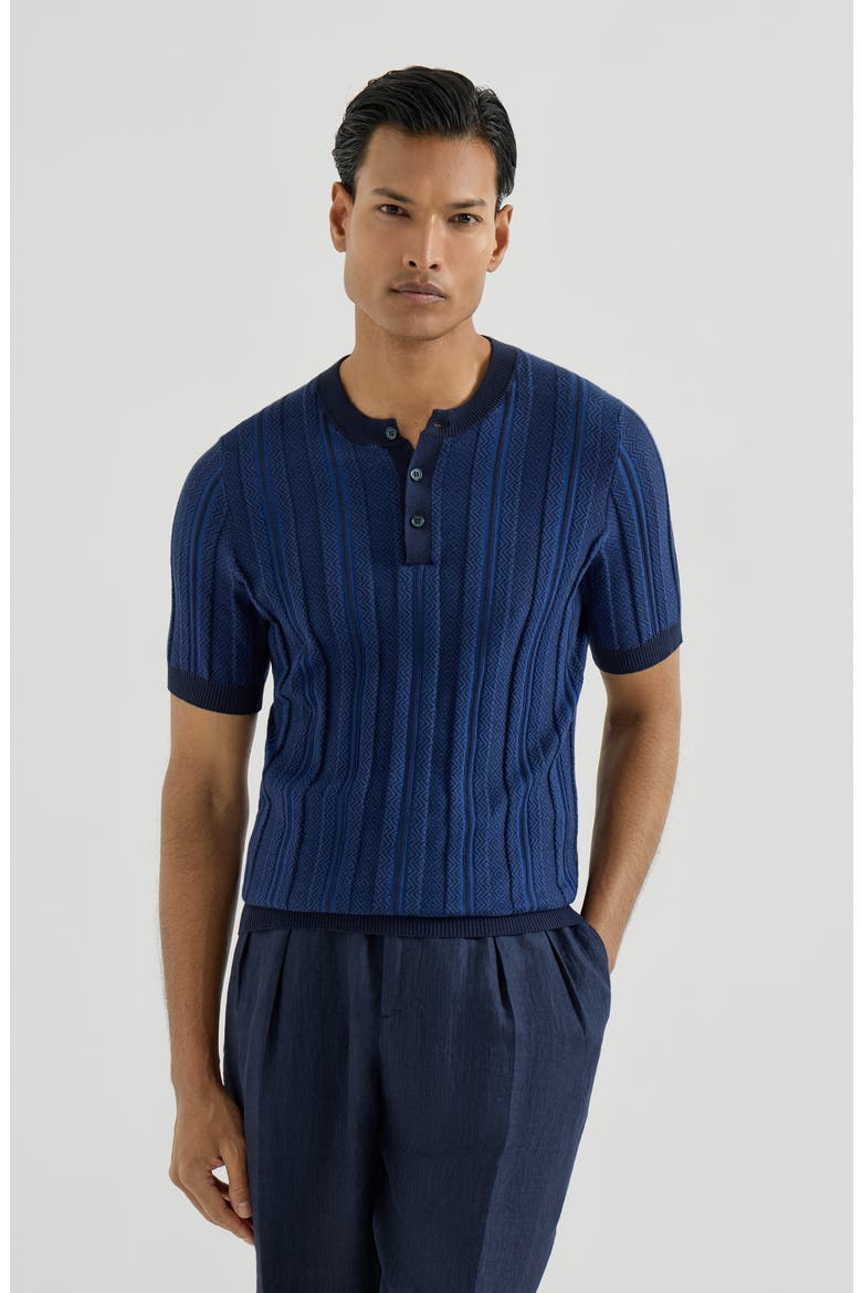 Knit T-shirt, Main, color, Navy Blue