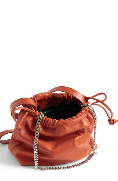 Zadig & Voltaire Rock Today Smooth Lambskin Leather Bucket Bag In Orange