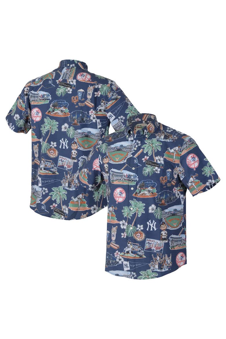Men's Reyn Spooner  Navy New York Yankees Scenic Tri-Blend Button-Down Shirt, Alternate, color, Navy