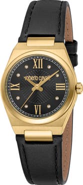 Roberto Cavalli Speranza Leather Strap Quartz Watch, 30mm
