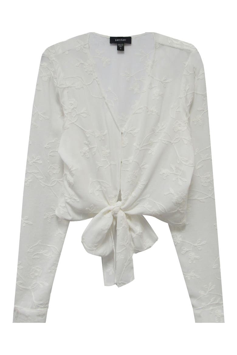 Tie Front Top, Alternate, color, OFF WHITE