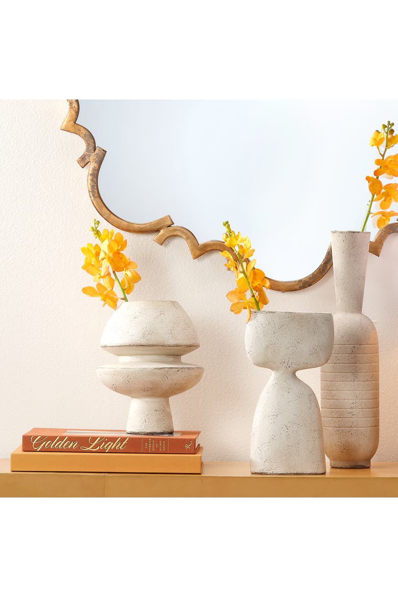 Anatomy Ceramic Decorative Vase, Alternate, color, Cream