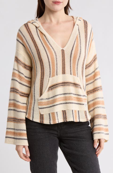 Baja Beach Stripe Pullover Sweater Hoodie