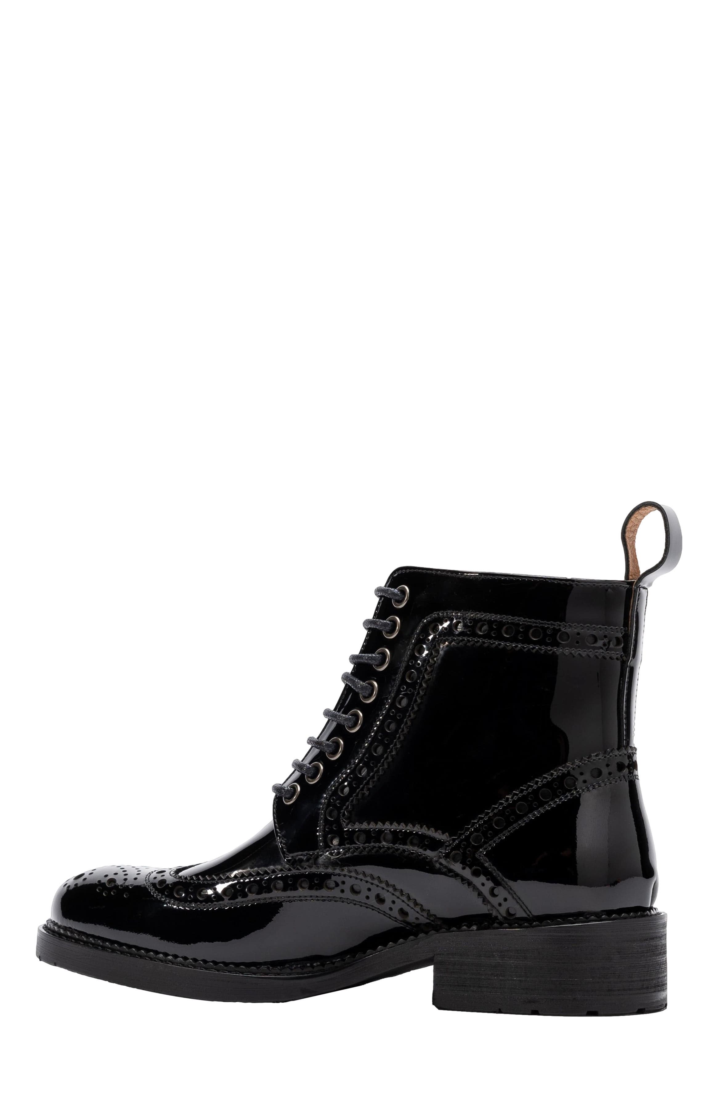 MARC NOLAN Ms. Belmont Wingtip Boots, Alternate, color, Black Patent