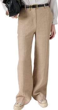 GERARD DAREL Abigail Wide Leg Linen Pants