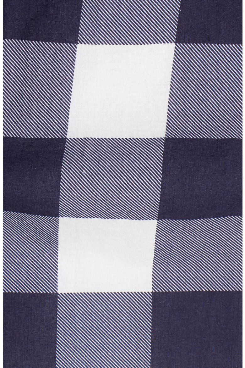 Woven Gingham Shirtdress, Alternate, color, NAVY/ IVORY