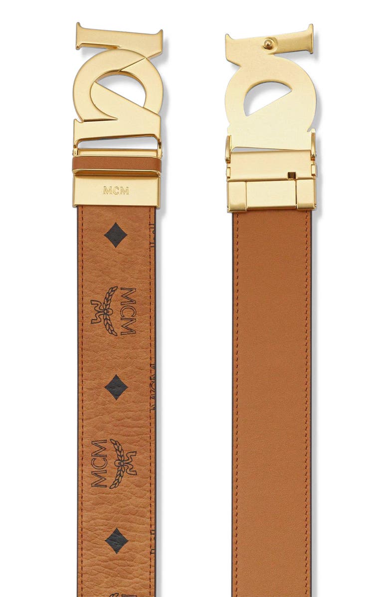 MCM M-Art Reversible Belt 1.5 in Visetos, Alternate, color,