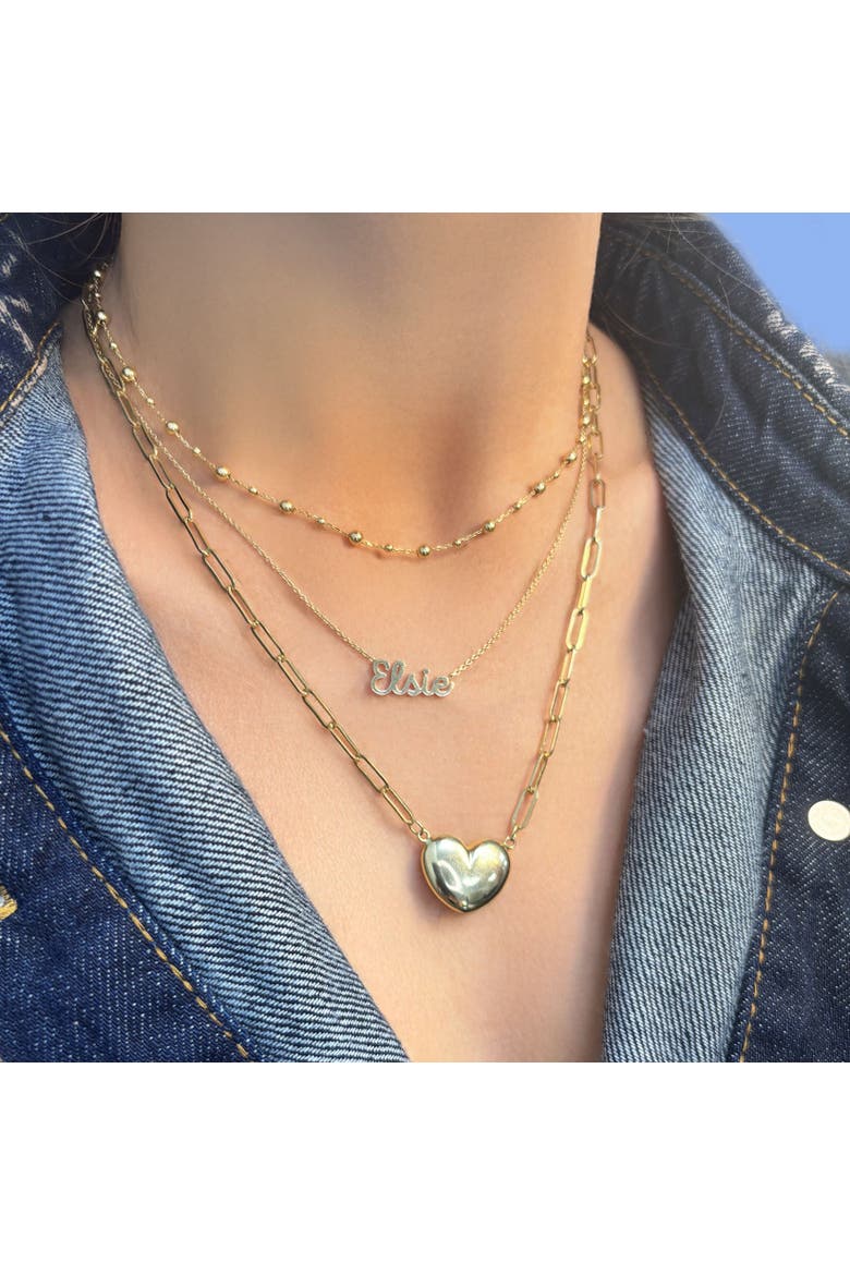 Gold Bead Station Chain Necklace, Alternate, color, Yellow Gold