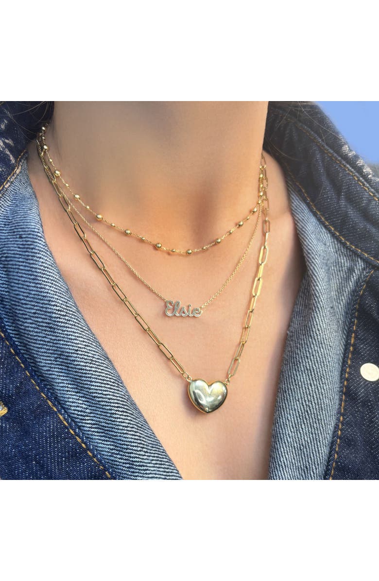 The Lovery Fine Jewelry Gold Bead Station Chain Necklace, Alternate, color, Yellow Gold