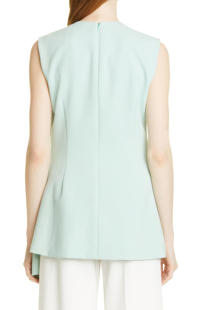 Lela Rose Imitation Pearl Detail Asymmetric Stretch Twill Top, Alternate, color, 