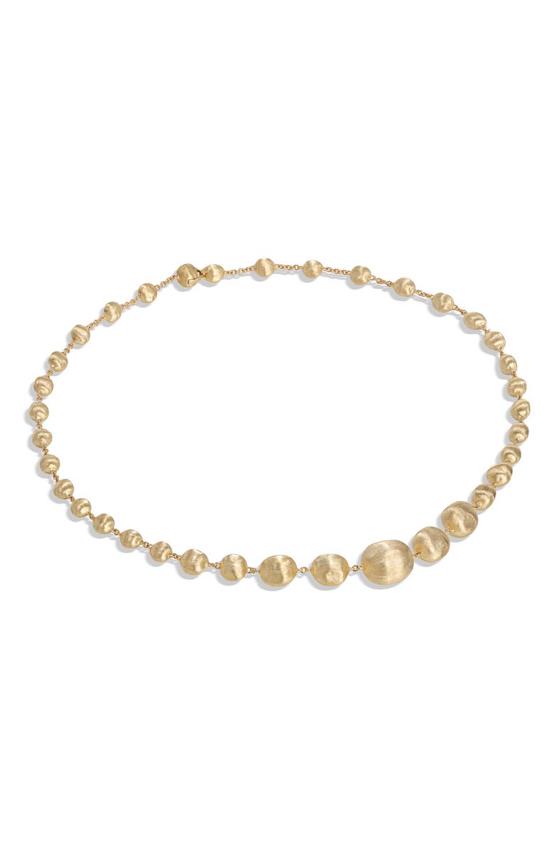 Marco Bicego Africa Graduating Bead Necklace, Main, color, Gold