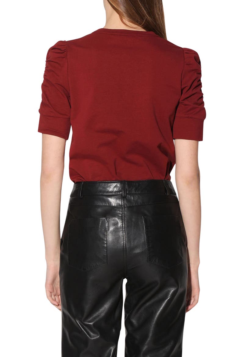 Skippy Ruched Sleeve T-Shirt, Alternate, color, MAROON