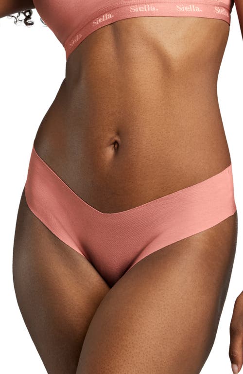 Siella Organic Cotton No-show Thong In Terracotta