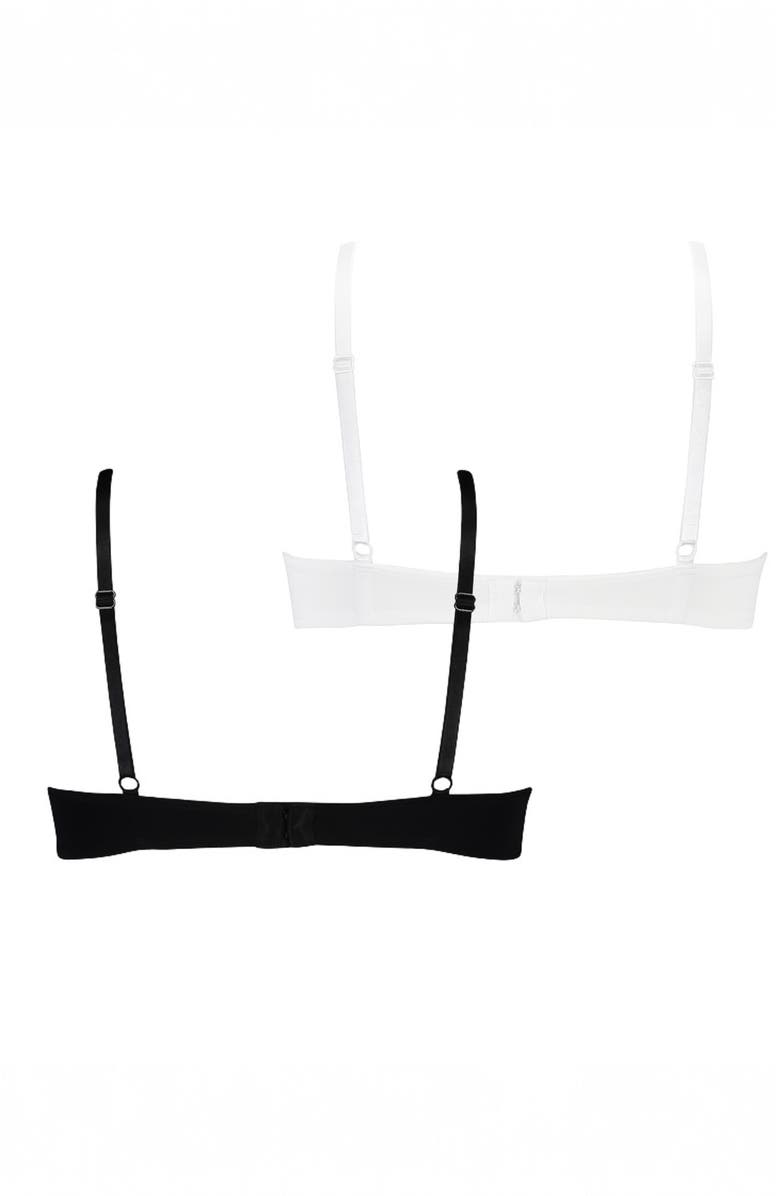 Hunkemöller 2-Pack Padded Underwired Bra, Alternate, color, Black-White