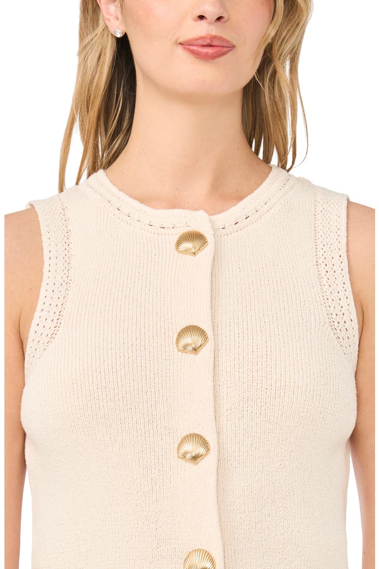 Shell Button Sweater Vest, Alternate, color, EGGNOG