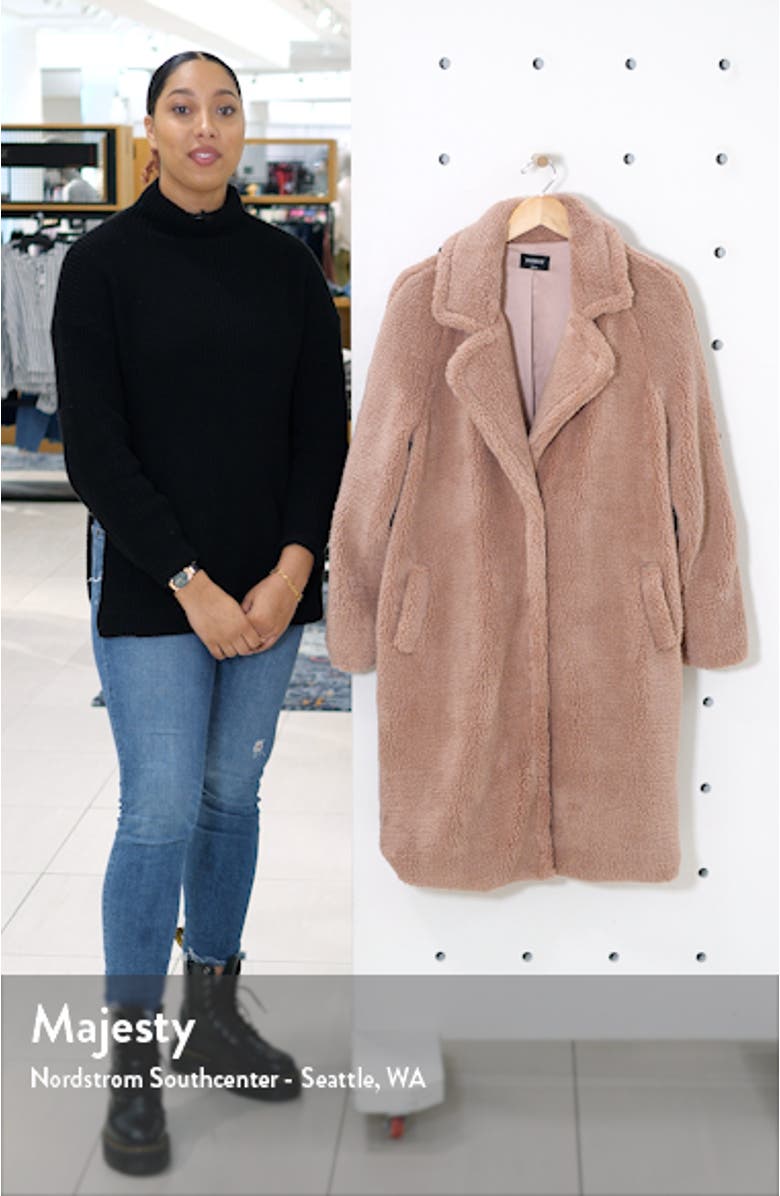 Long Faux Shearling Coat, sales video thumbnail
