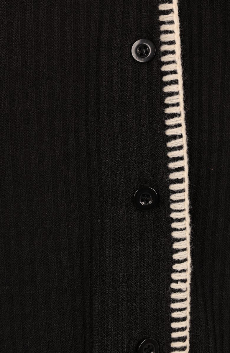 Petal & Pup Essen Knit Button-Up Shirt & Pull-On Shorts Set, Alternate, color, Black Cream