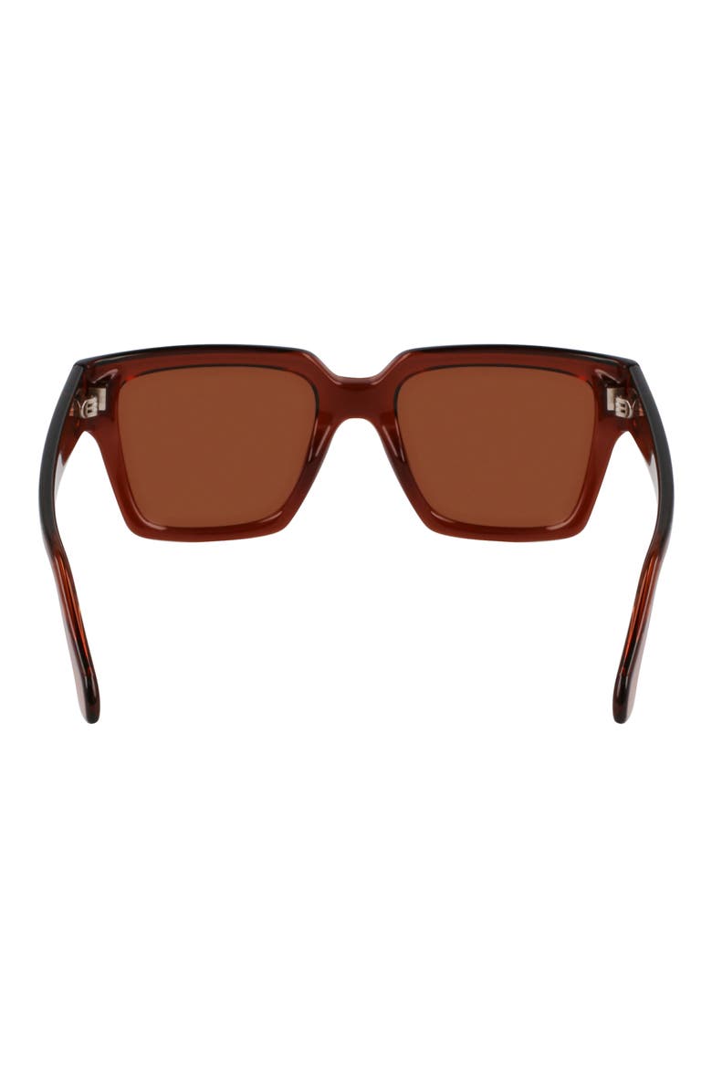 Gancini 54mm Rectangular Sunglasses, Alternate, color, TRANSPARENT BROWN
