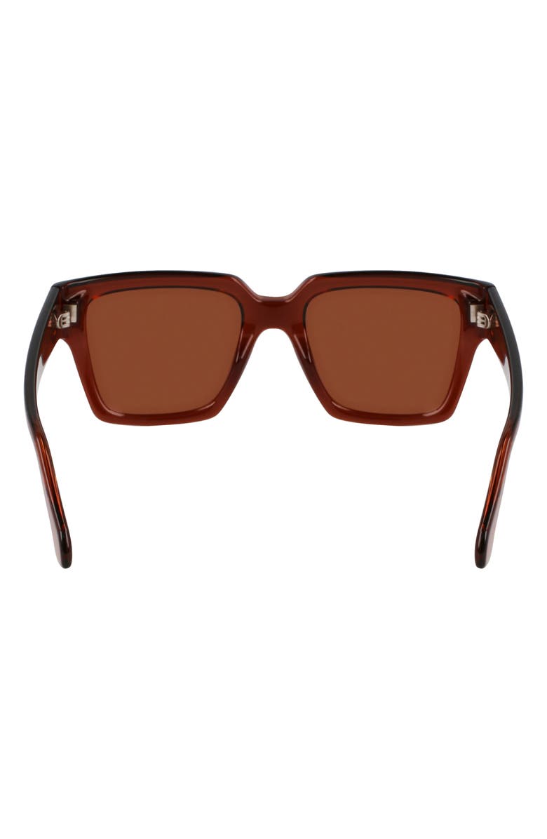 FERRAGAMO Gancini 54mm Rectangular Sunglasses, Alternate, color, Transparent Brown