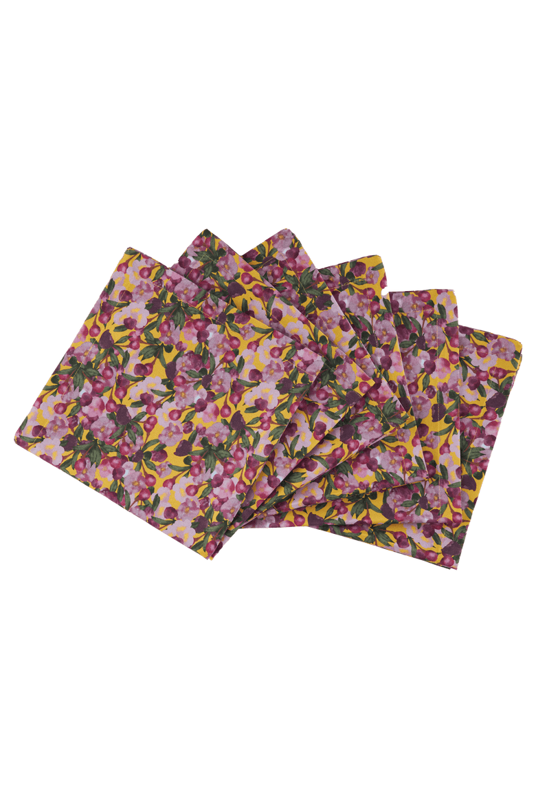 Napkins Romance - Set of 6, Main, color, Yellow