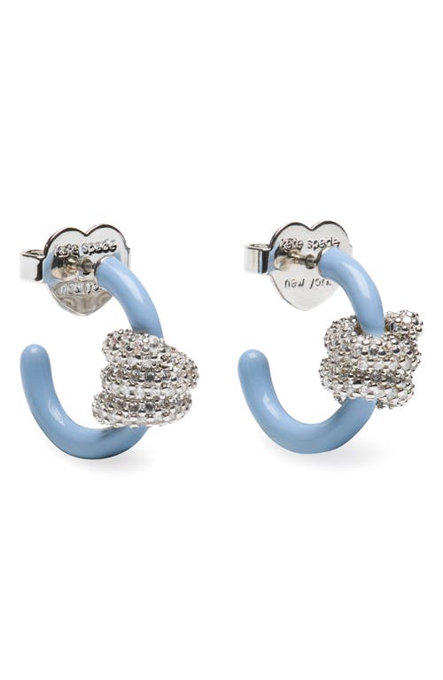 Kate Spade New York Pavé Knot Hoop Earrings In Blue
