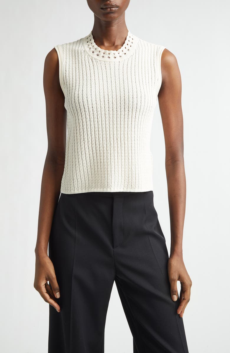 Jason Wu Collection Cable Stitch Sweater Vest, Main, color, Plaster