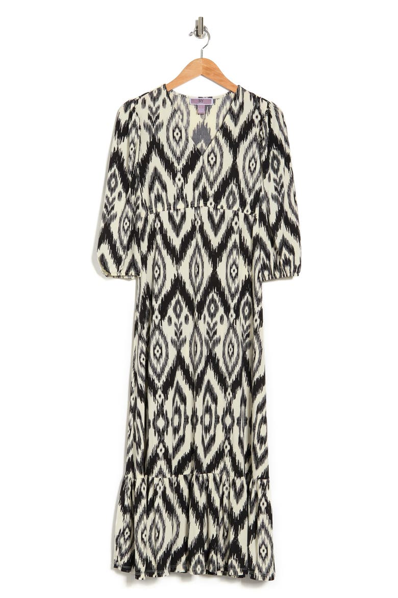 Bella Printed Flounce Hem Maxi Dress, Alternate, color, IKAT