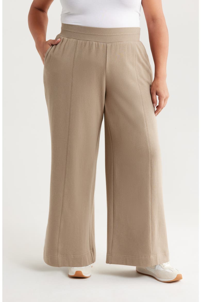 Skyrise Pintuck Palazzo Pants, Main, color, POND GREEN