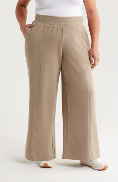 Skyrise Pintuck Palazzo Pants (Plus)