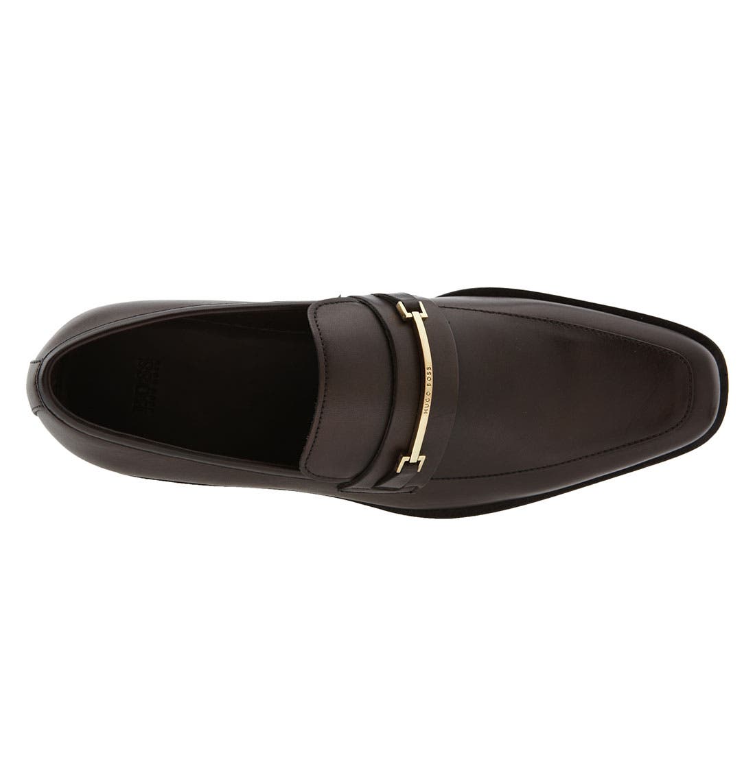 Black 'Carl' Loafer, Alternate, color, MEDIUM BROWN