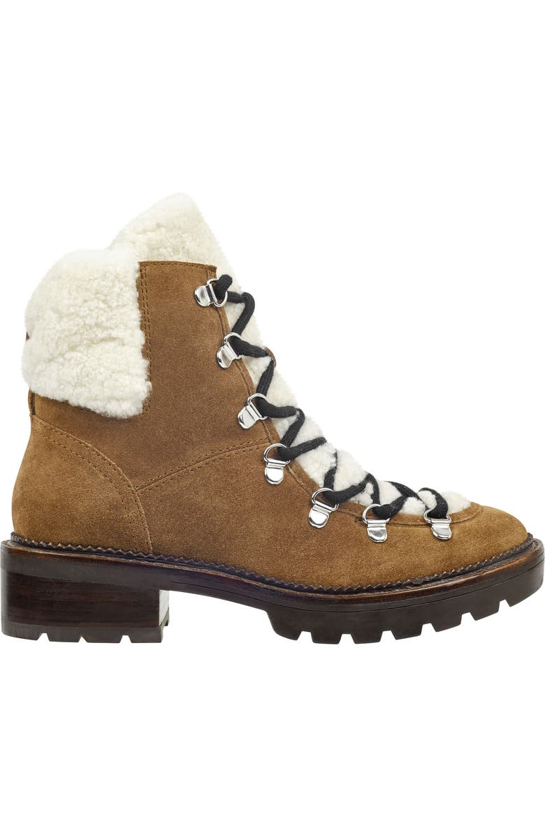 Marc Fisher LTD Capell Genuine Shearling Cuff Lace-Up Boot, Alternate, color,