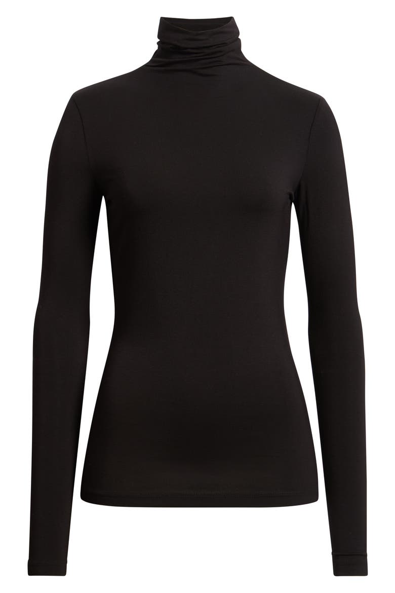 Turtleneck Seamless Top, Alternate, color, ANNE BLACK