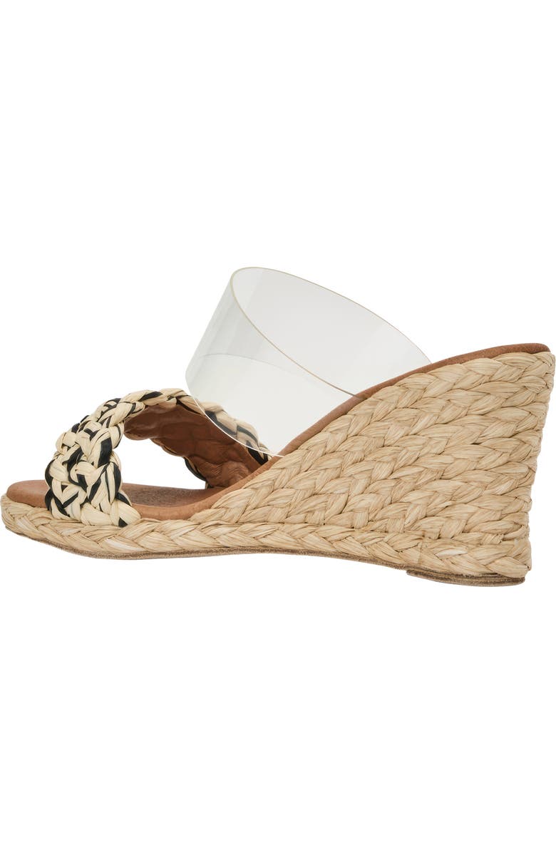 André Assous Anfisa Wedge Sandal, Alternate, color, Clear/Black/Natural