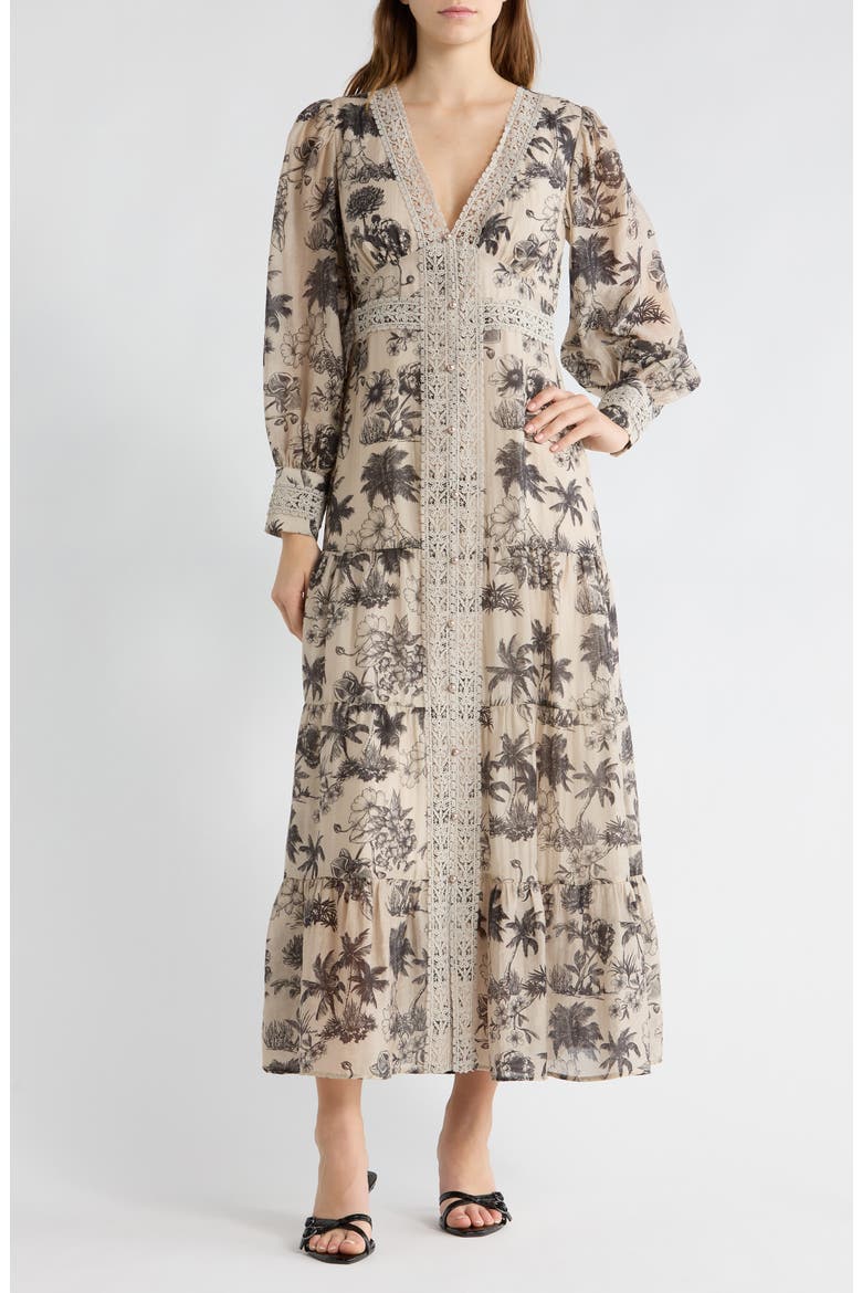 Brynn Maxi Dress, Main, color, TAPIOCA/ BLACK