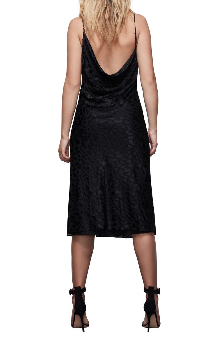Cowl Neck Velvet Burnout Dress, Alternate, color, BLACK001