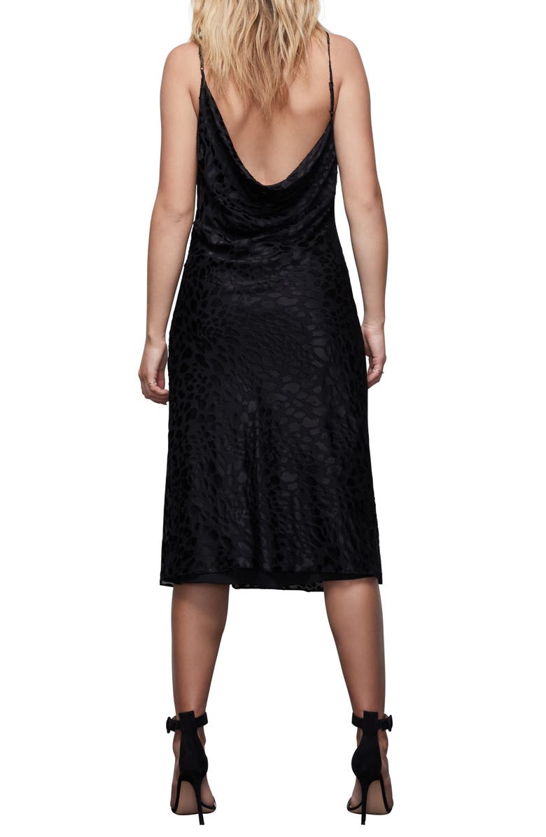 Good American Cowl Neck Velvet Burnout Dress, Alternate, color,