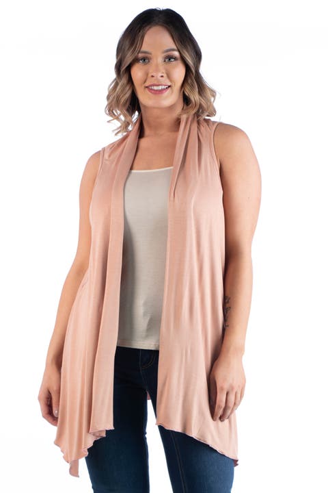 Plus Size Asymmetric Open Front Cardigan