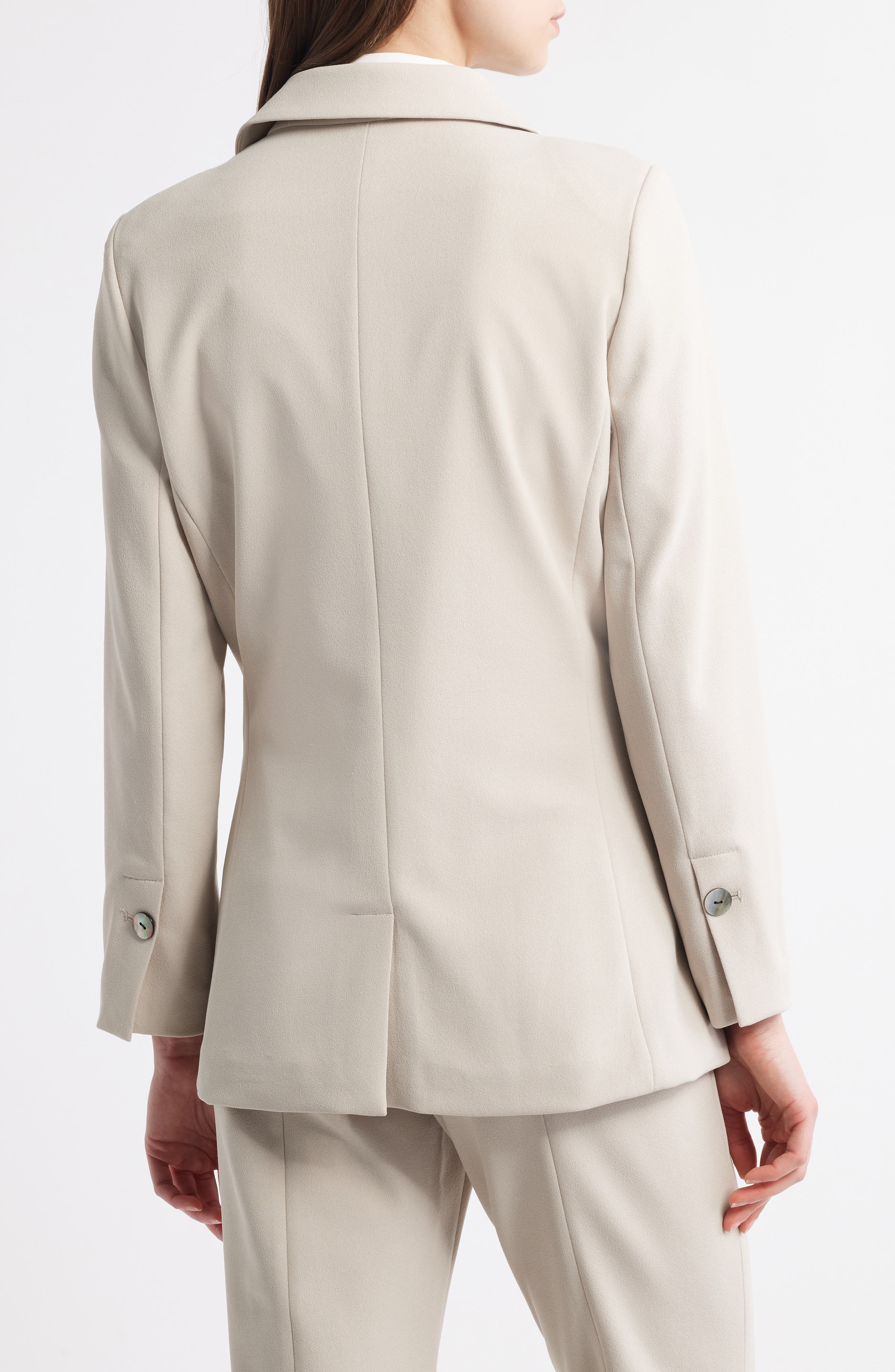 x Tanya Foster Deco Crepe One-Button Blazer - image 2