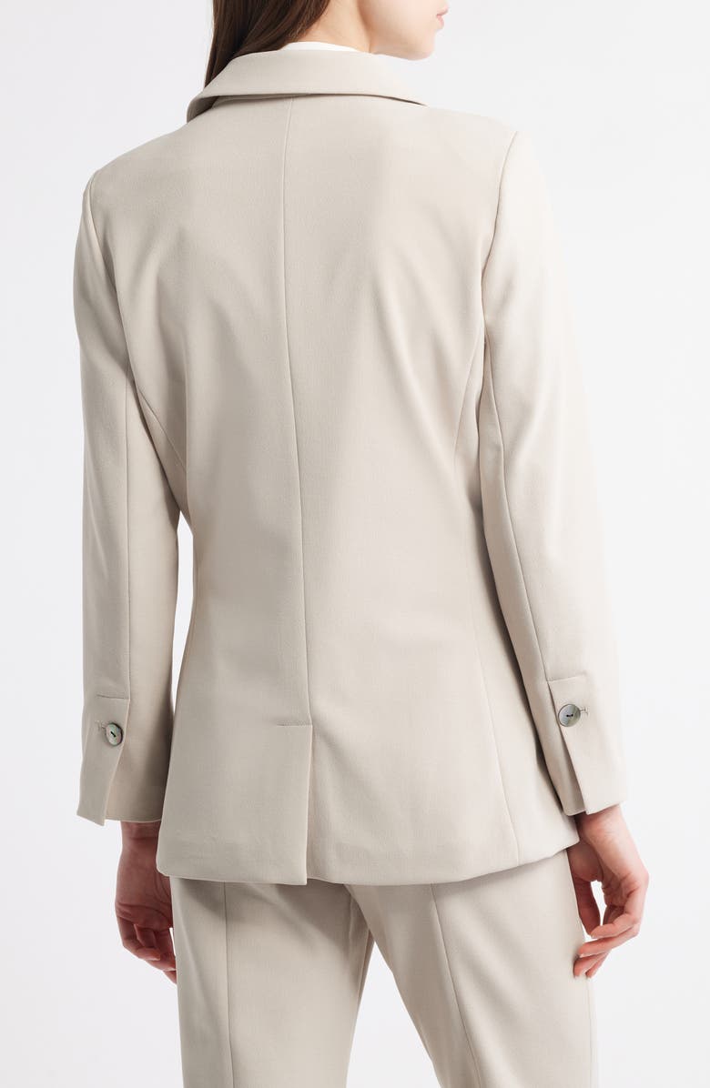 Ming Wang x Tanya Foster Deco Crepe One-Button Blazer, Alternate, color, Limestone