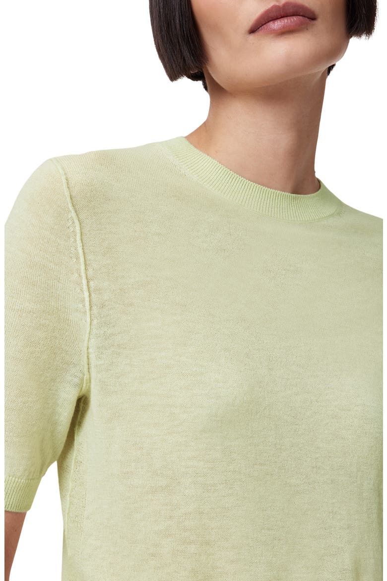 Elsie Short Sleeve Wool & Cashmere Sweater, Alternate, color, JADE GREEN