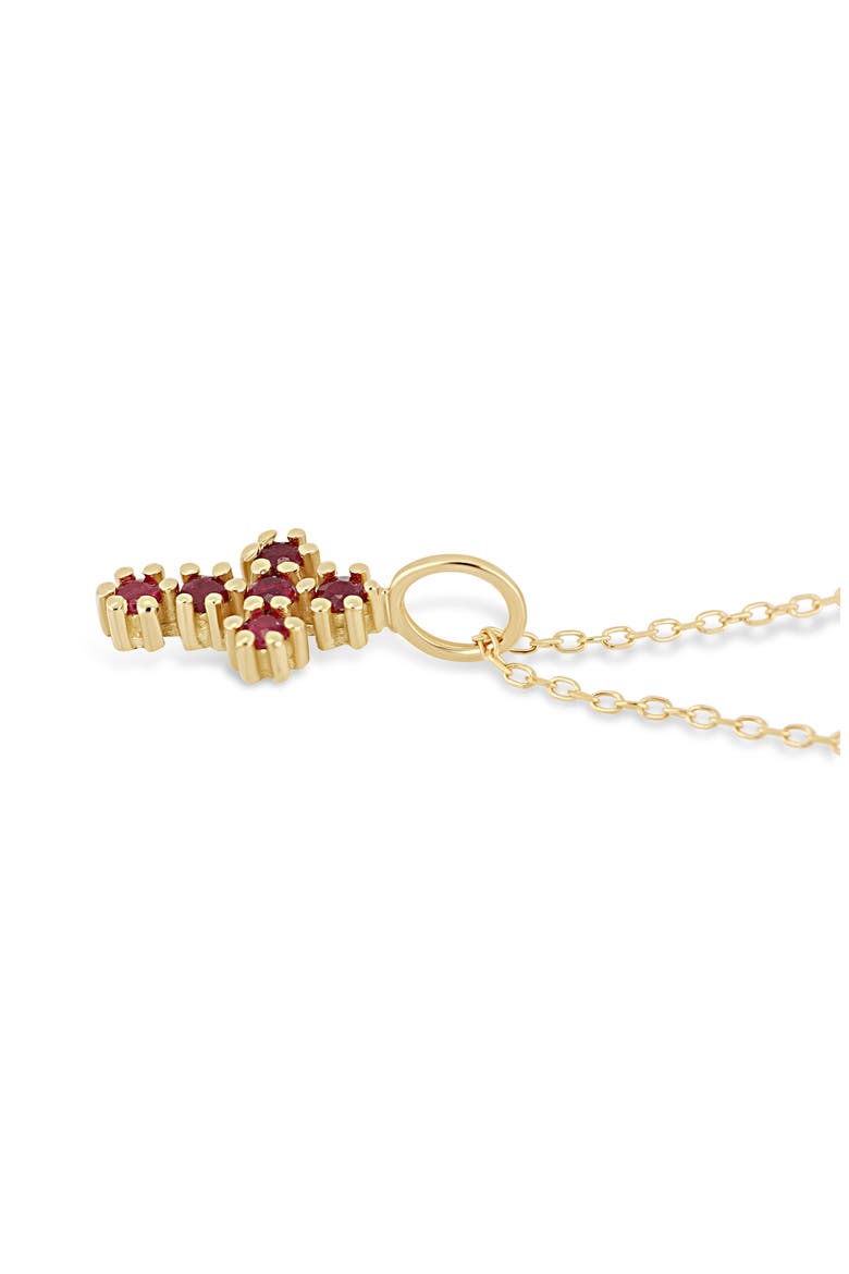 El Mar Ruby Cross Pendant Necklace, Alternate, color, 18K RUBY