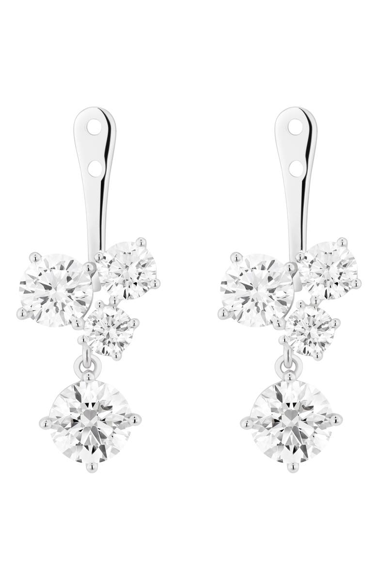 LIGHTBOX 3.29-Carat Lab Created Diamond Cluster Earring Enhancer, Alternate, color,