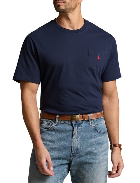 Big & Tall Classic Fit Jersey Crewneck Pocket Tee