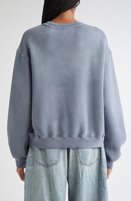 Alexander Wang Puff Logo Sweatshirt In Structured Terry In Blue