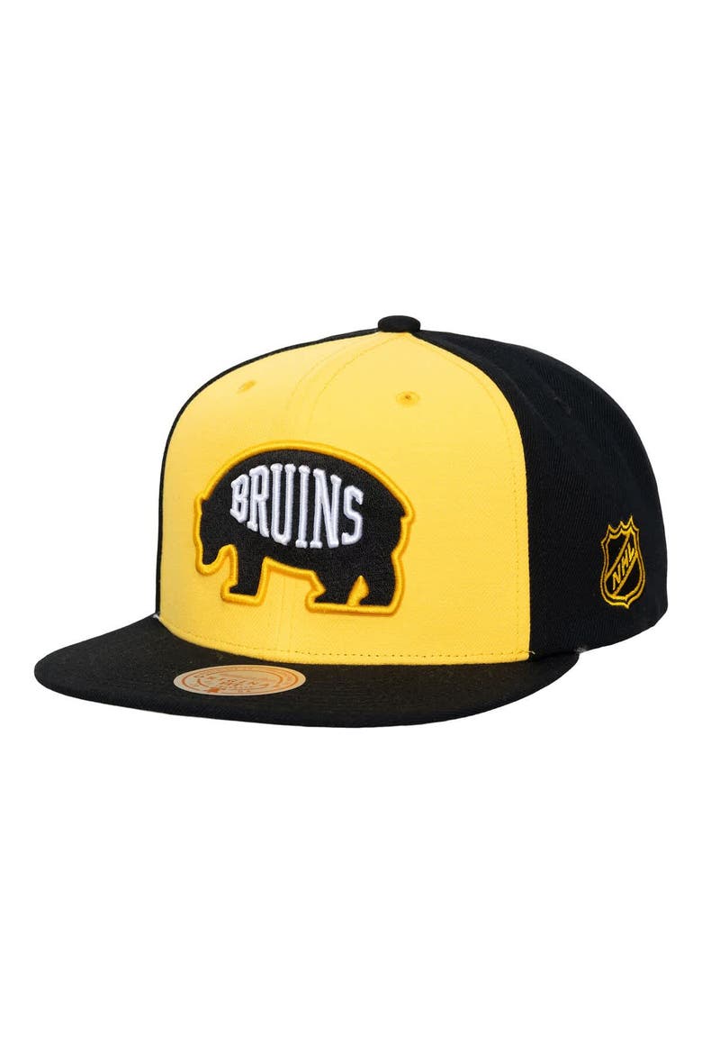 Men's Mitchell & Ness  Gold Boston Bruins Legendary Away Snapback Hat, Main, color, Gold